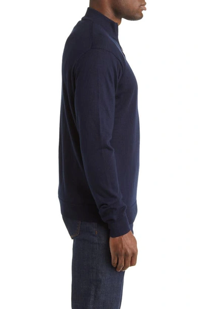 Shop Peter Millar Crown Soft Quarter Zip Merino Wool Blend Pullover In Navy