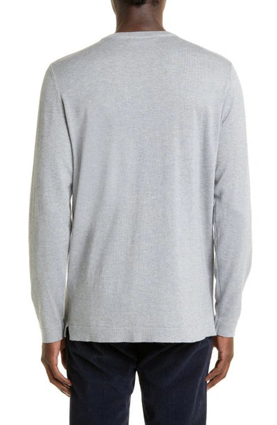Shop Thom Sweeney Fine Gauge Cotton & Cashmere Sweater In Grey