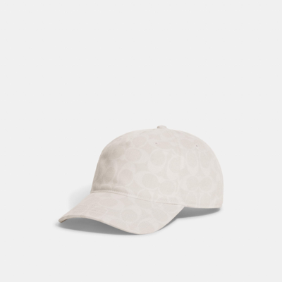 Shop Coach Outlet Signature Denim Baseball Hat In White