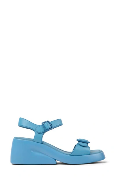 Camper Kaah Platform Wedge Sandal In Medium Blue