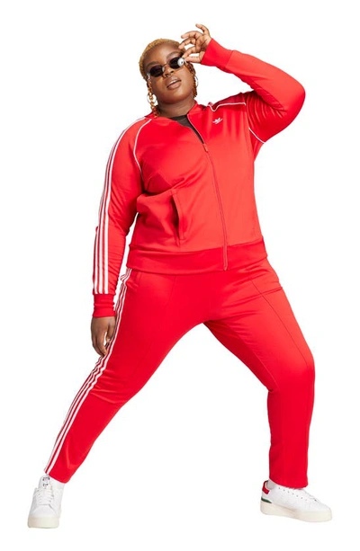 Shop Adidas Originals Superstar Track Jacket In Better Scarlet