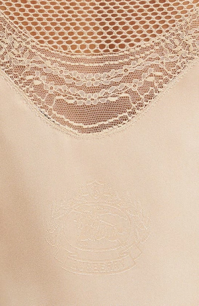 Shop Burberry Katia Ekd Lace & Tulle Trim Silk Camisole In Soft Fawn Ip Pttn