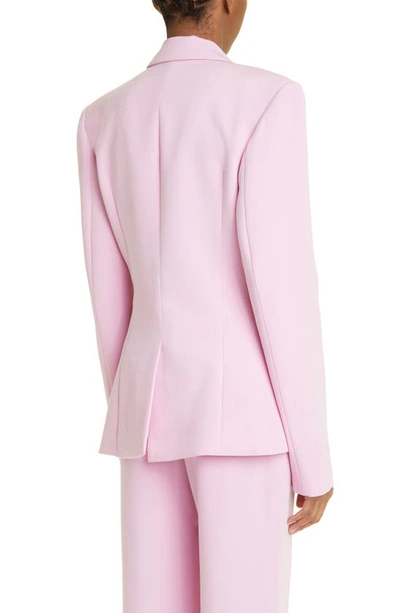 Shop Lapointe Broad Shoulder Matte Crepe Blazer In Blossom