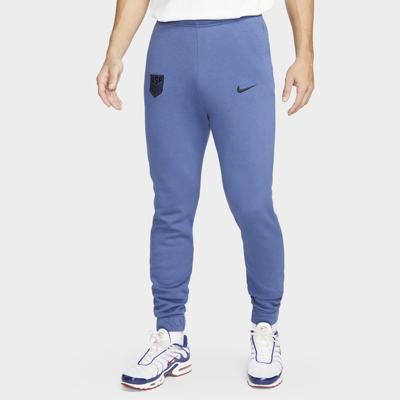 Shop Nike U.s.  Men's Fleece Soccer Pants In Blue