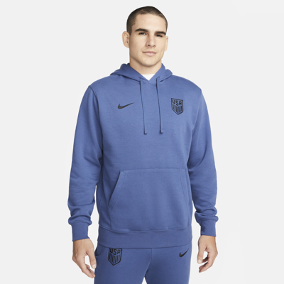 Shop Nike Men's U.s. Club Fleece Pullover Soccer Hoodie In Blue