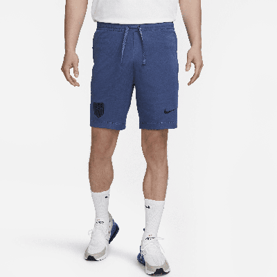 Shop Nike U.s. Travel  Men's Knit Soccer Shorts In Blue