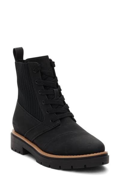 Shop Toms Evelyn Lace-up Boot In Black