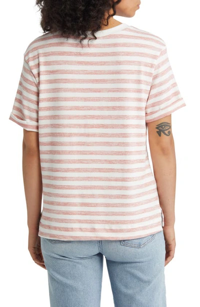 Caslon Ease Stripe Crewneck T-shirt In Pink Desert White Charm Stripe