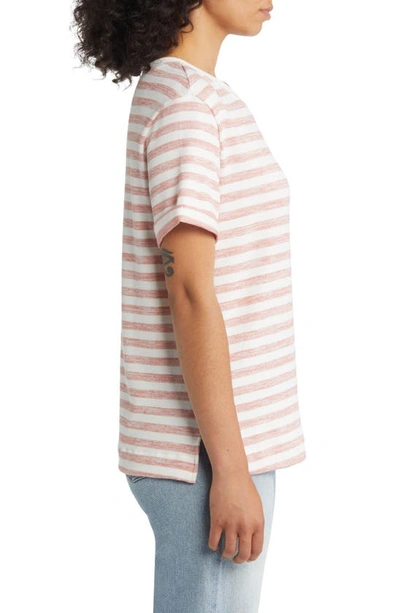Caslon Ease Stripe Crewneck T-shirt In Pink Desert White Charm Stripe