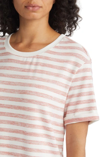 Caslon Ease Stripe Crewneck T-shirt In Pink Desert White Charm Stripe