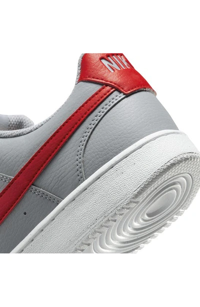 Shop Nike Court Vision Next Nature Sneaker In Wolf Grey/ University Red