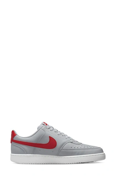 Shop Nike Court Vision Next Nature Sneaker In Wolf Grey/ University Red