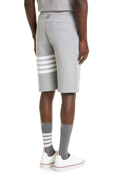 Shop Thom Browne Four Bar Sweat Shorts In Light Grey