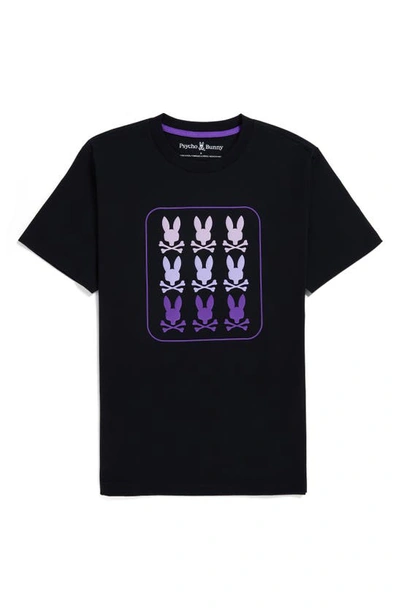 Psycho Bunny Barker Pima Cotton Graphic Tee In Black