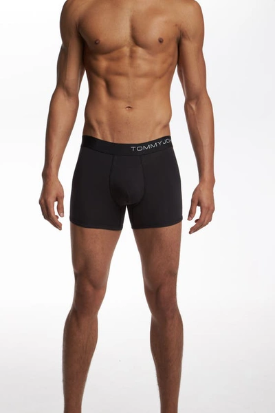 Shop Tommy John 4-inch Cool Cotton Boxer Briefs In Black