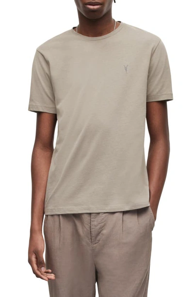 Shop Allsaints Brace Tonic Organic Cotton T-shirt In Wood Brown