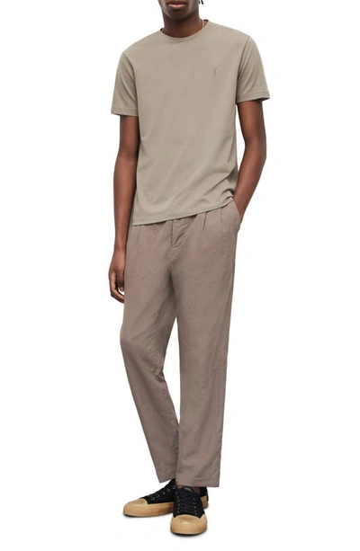 Shop Allsaints Brace Tonic Organic Cotton T-shirt In Wood Brown