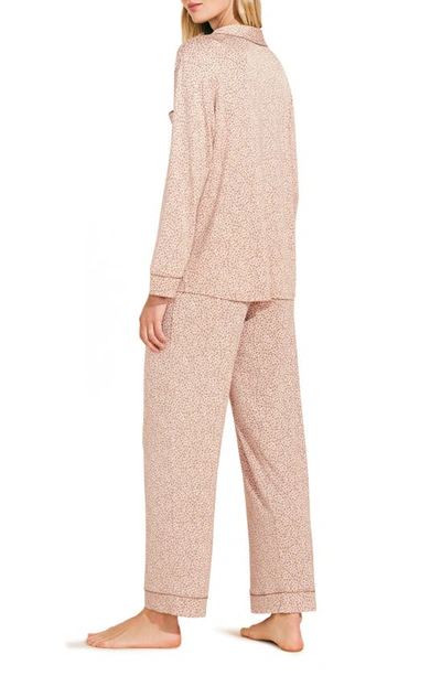 Shop Eberjey Gisele Print Jersey Knit Pajamas In Animale Rose Cloud/ Ivory