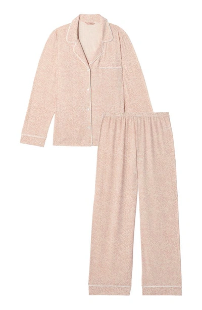 Shop Eberjey Gisele Print Jersey Knit Pajamas In Animale Rose Cloud/ Ivory