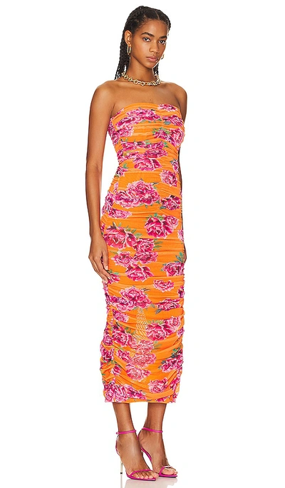 Shop Sau Lee Farrah Dress In Orange & Pink