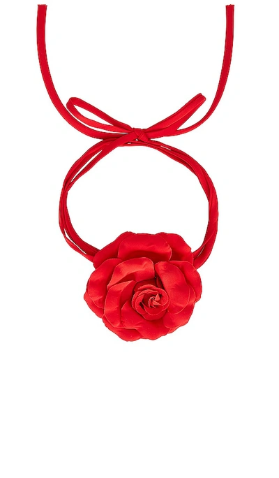 MANDY 玫瑰金短项链 – 红色