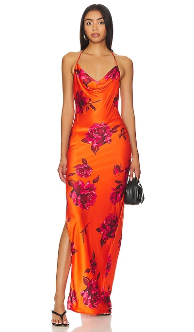 Shop Nbd Nicolette Gown In Orange Floral