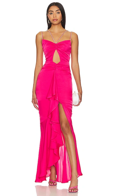 Shop Nbd Meera Gown In Hot Pink
