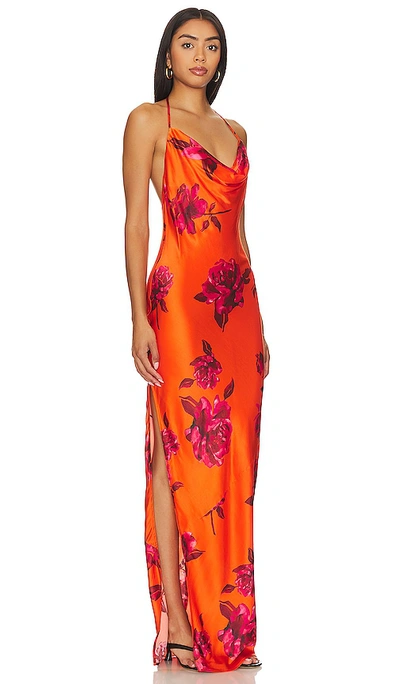 Nbd Nicolette Gown In Orange Floral