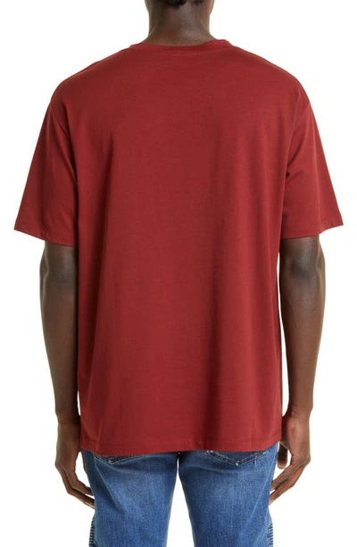 Shop Balmain Logo Graphic T-shirt In Meb - Red/ White