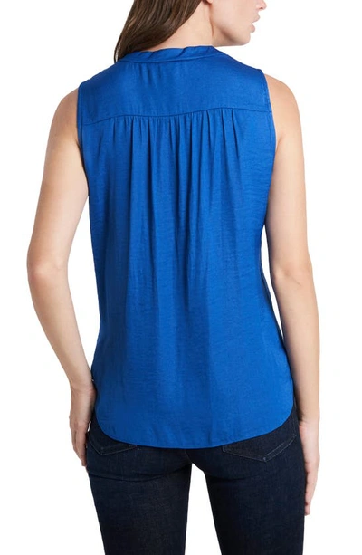 Shop Vince Camuto Rumpled Satin Blouse In Deep Azure