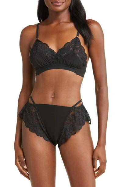 Shop We Are Hah Madam Vp Lace Cheeky Panties In Noir