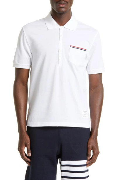 Shop Thom Browne Pocket Polo In White