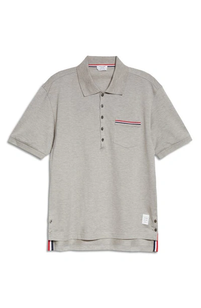 Shop Thom Browne Pocket Polo In Light Grey