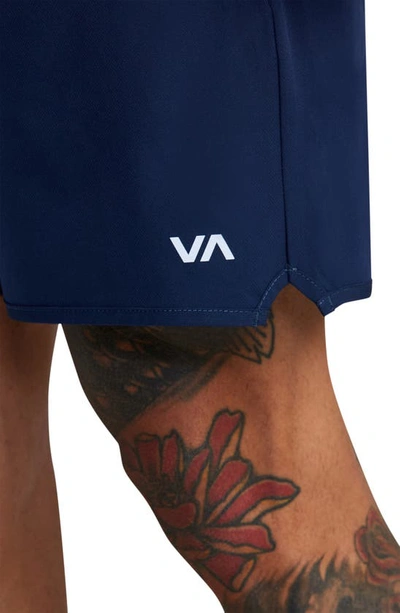 Shop Rvca Yogger Stretch Athletic Shorts In Mid-midnight