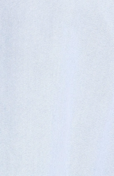 Thom Browne Slogan Patch Poplin Shirt In Light Blue