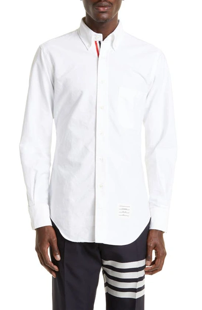 Shop Thom Browne Cotton Button-down Shirt In White