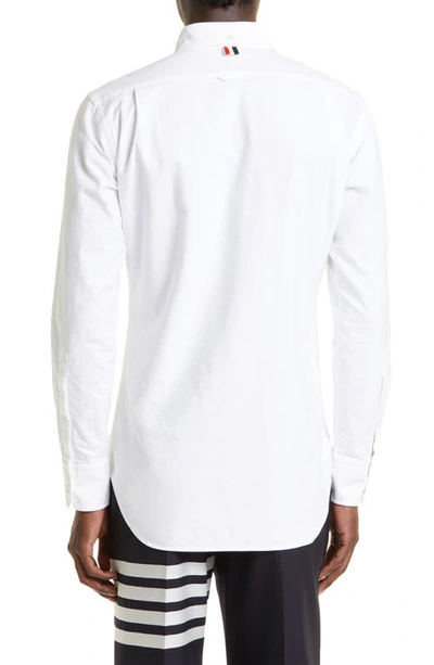 Thom Browne Classic Long Sleeves Shirt With Cf Gg Placket In Solid Poplin Clothing In White