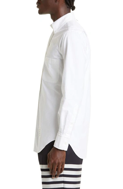 Shop Thom Browne Cotton Button-down Shirt In White