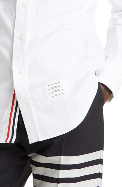 Thom Browne Classic Long Sleeves Shirt With Cf Gg Placket In Solid Poplin Clothing In White