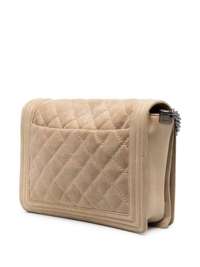 Pre-owned Chanel Boy  Shoulder Bag In Beige