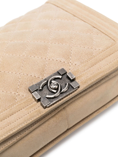 Pre-owned Chanel Boy  Shoulder Bag In Beige