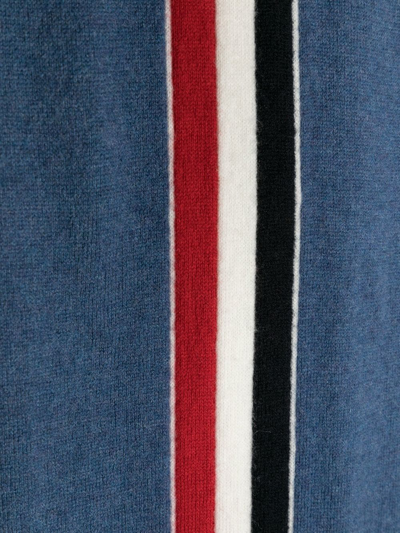 Shop Thom Browne 4-bar Tab Intarsia-knit Scarf In Blue