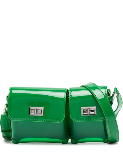 Shop By Far Baby Billy Foldover Shoulder Bag In Green