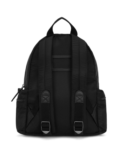 Shop Dolce & Gabbana Logo-plaque Zipped Backpack In Black