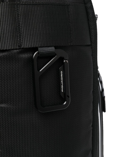 Shop Piquadro Logo-plaque Zip-up Backpack In Black