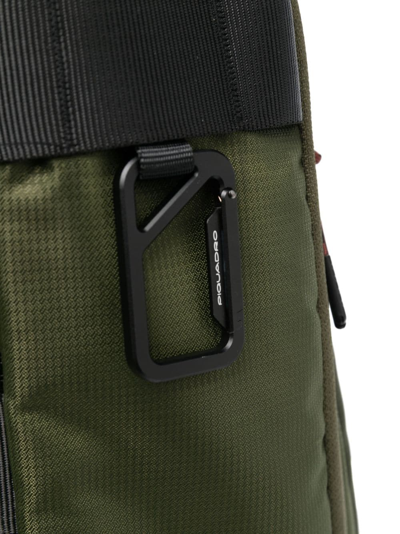 Shop Piquadro Logo-plaque Zip-up Backpack In Green