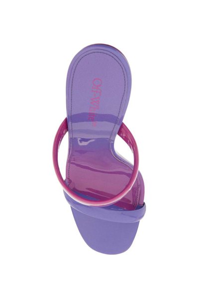 Shop Off-white Sandals With Dégradé Effect And Meteor Heel In Purple