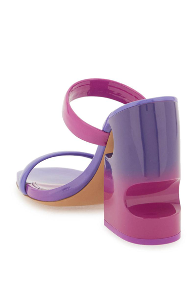 Shop Off-white Sandals With Dégradé Effect And Meteor Heel In Purple
