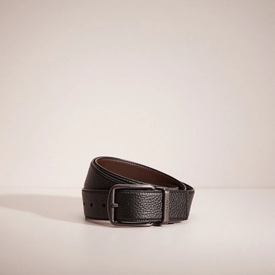 Shop Coach Restored Harness Buckle Cut To Size Reversible Belt, 38mm In Black/mahogany