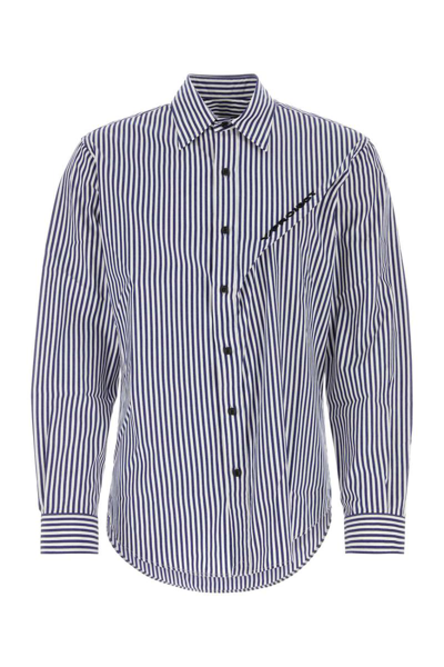 Y/project Y Project Embroidered Poplin Oversize Shirt In Stripped